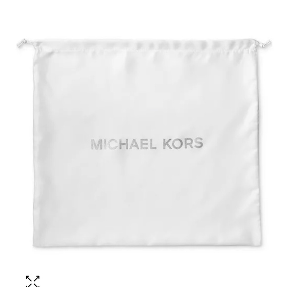MICHAEL KORS Authentic Drawstring White Silky Dust Bag W/ Silver Logo, X Large - Picture 2 of 2